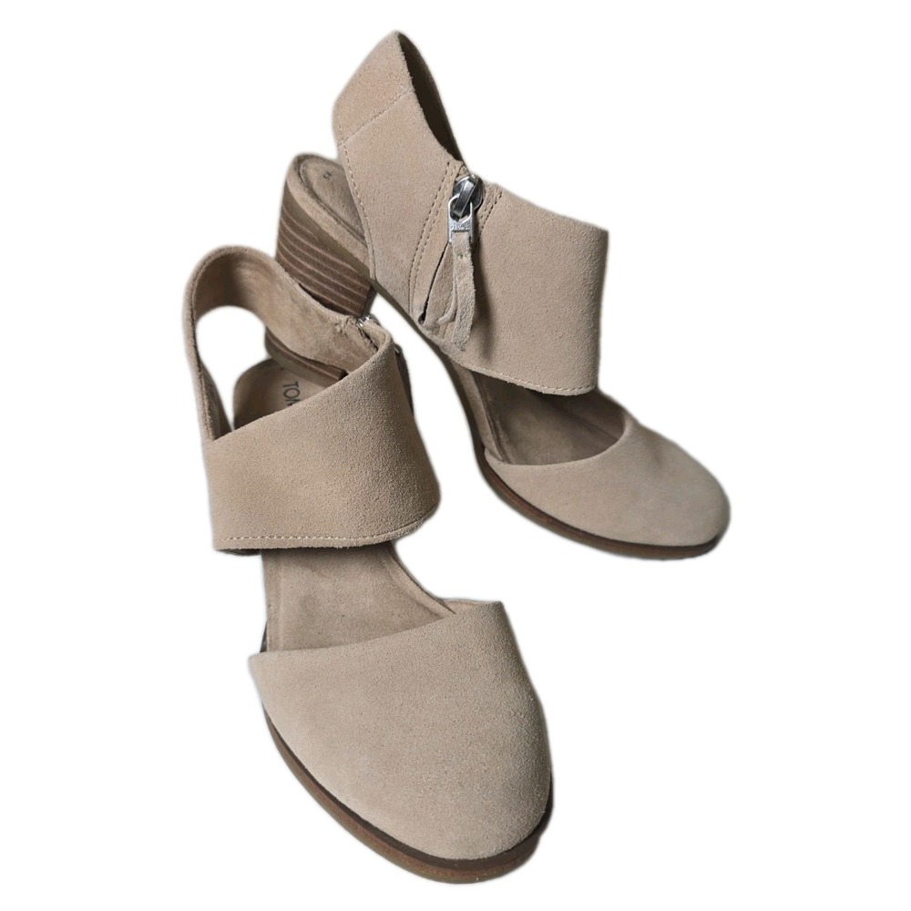 Toms Majorca Sandals Women's 9 Ankle Strap Cut-Out Closed Toe Brown